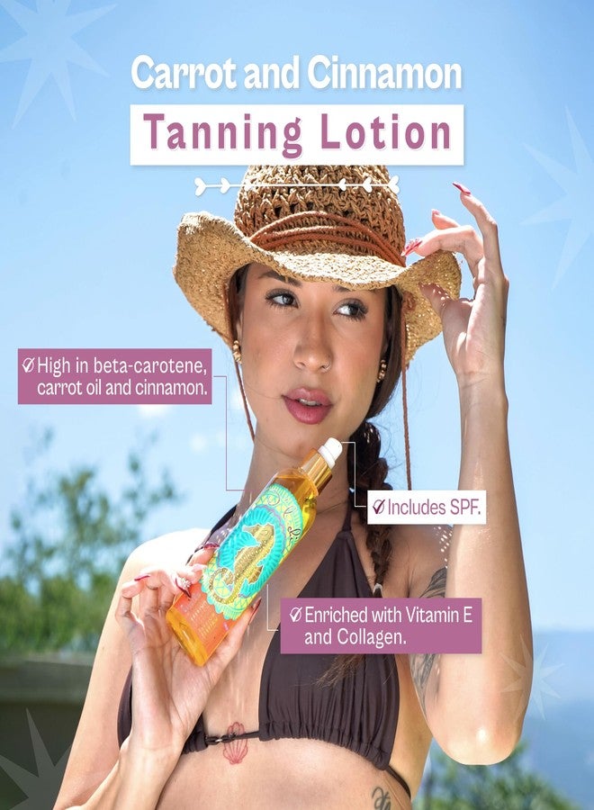 D'Luchi Carrot Tanning Oil with Cinnamon, Vitamin E & Collagen, High Natural Beta-Carotene Tanning Accelerator SPF 4 Suntan Oil, 8.45 Oz - Image 5